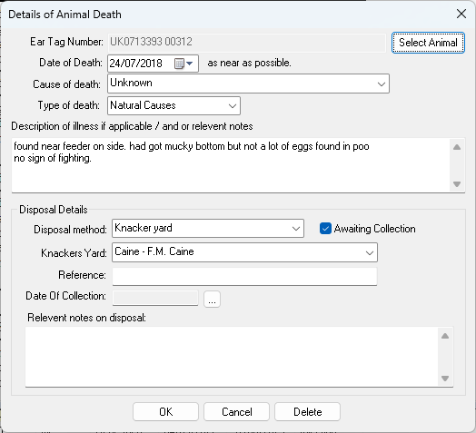 FarmIT 3000 - Animal Death Record