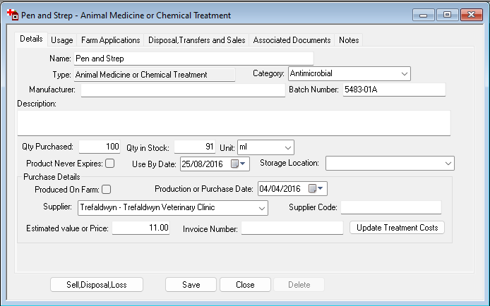 FarmIT 3000 Product Delivery Record